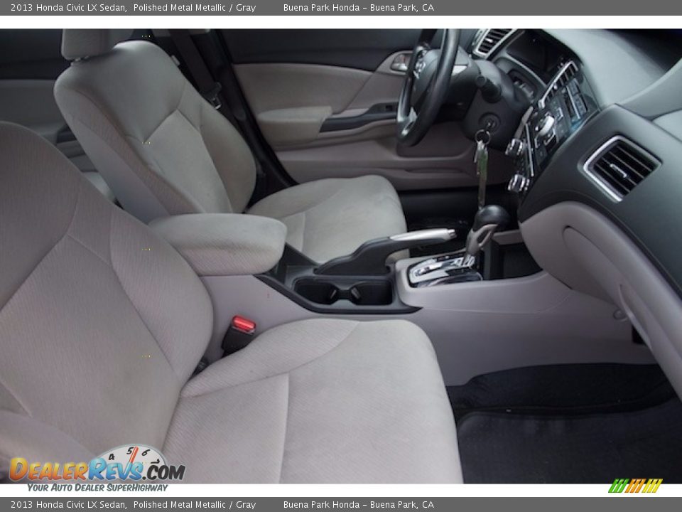 2013 Honda Civic LX Sedan Polished Metal Metallic / Gray Photo #18