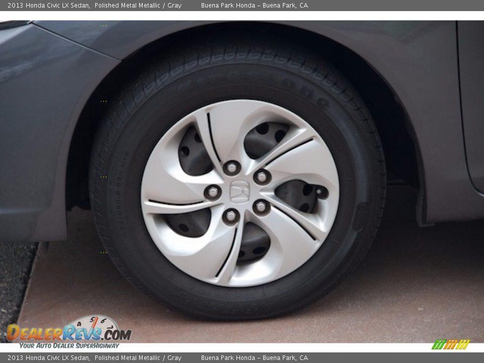 2013 Honda Civic LX Sedan Polished Metal Metallic / Gray Photo #27