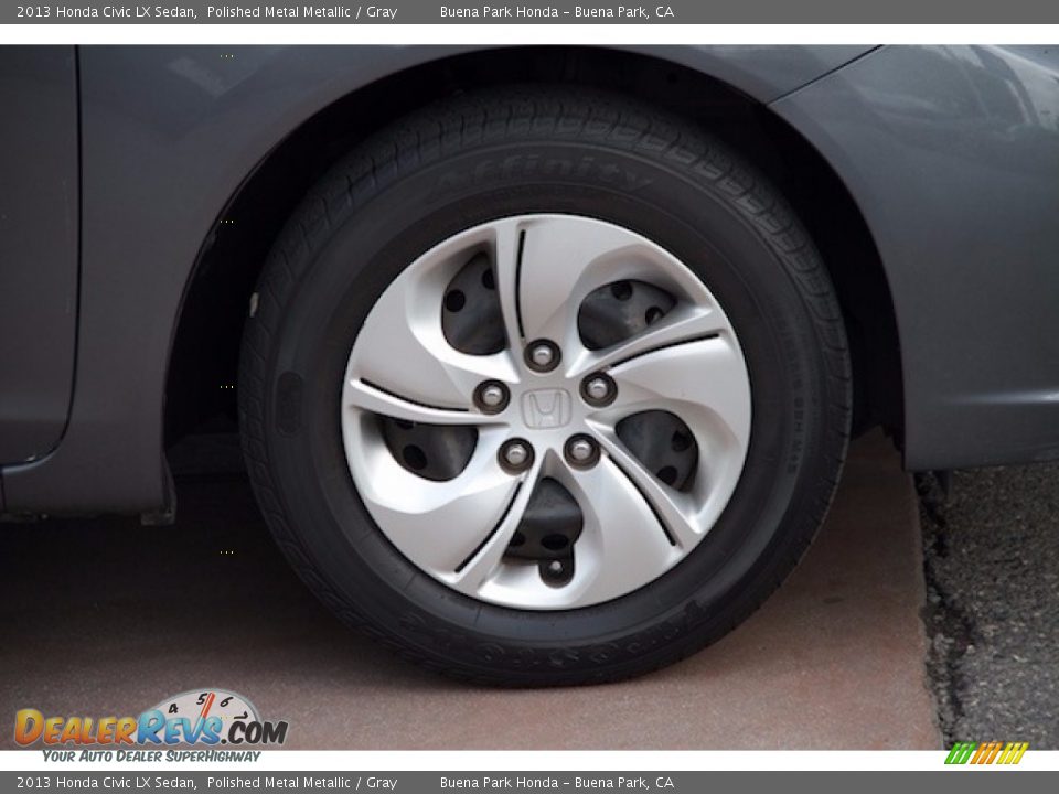 2013 Honda Civic LX Sedan Polished Metal Metallic / Gray Photo #29