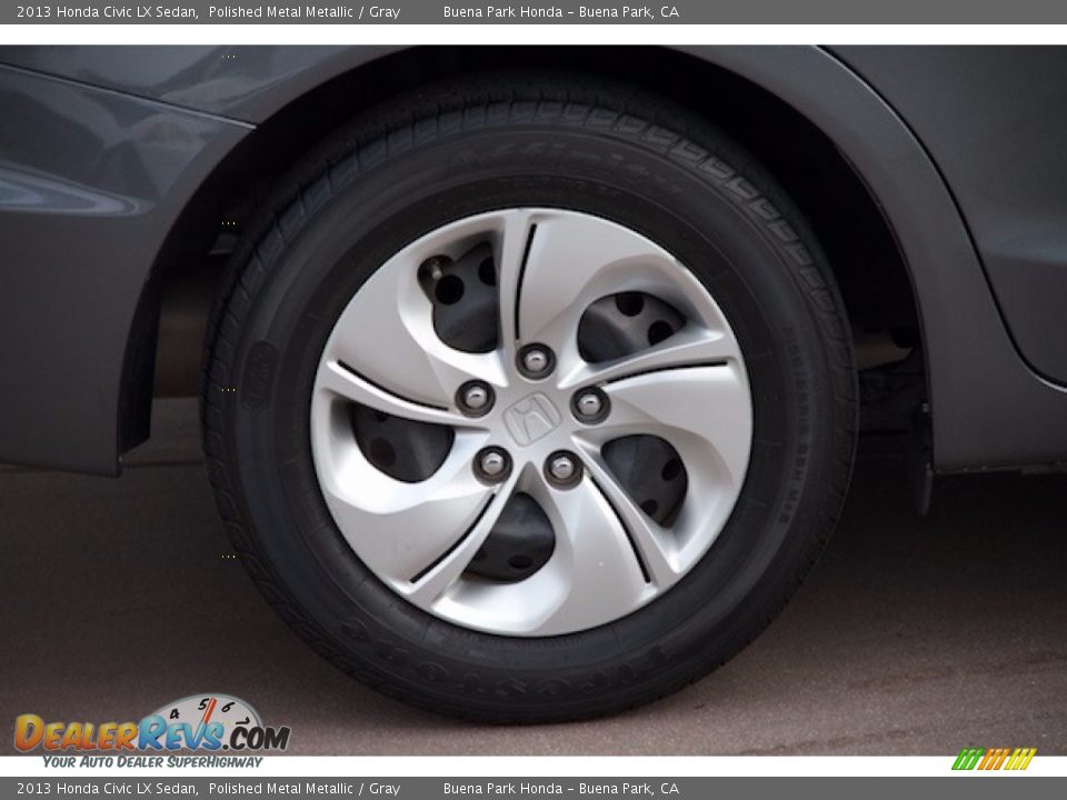 2013 Honda Civic LX Sedan Polished Metal Metallic / Gray Photo #30