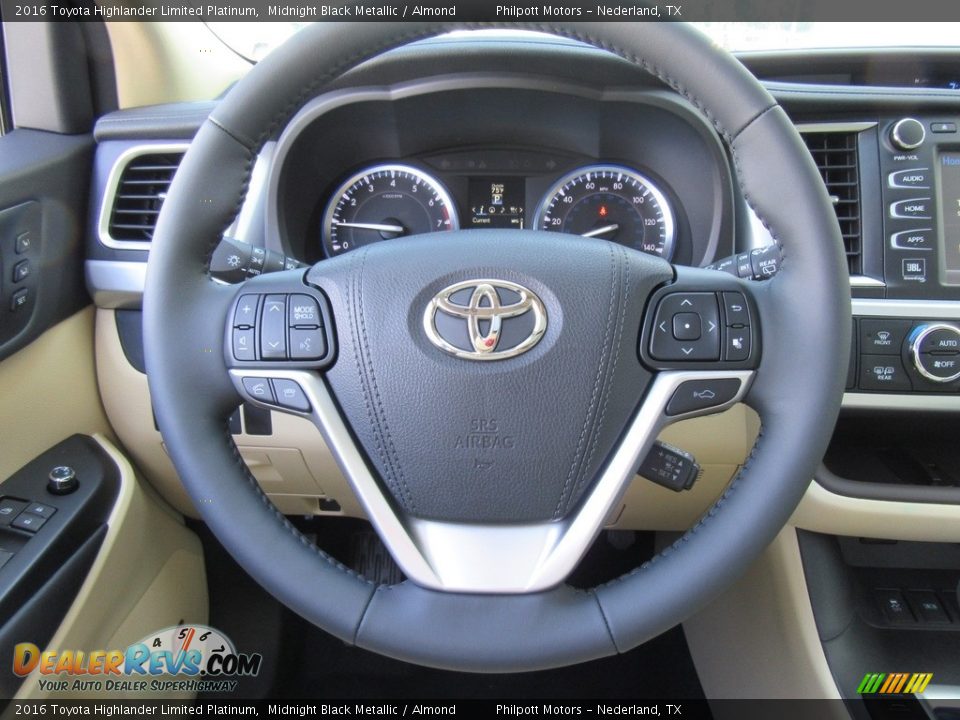 2016 Toyota Highlander Limited Platinum Midnight Black Metallic / Almond Photo #33