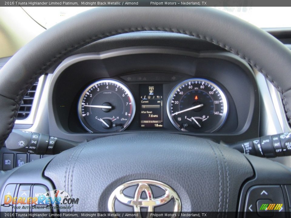 2016 Toyota Highlander Limited Platinum Midnight Black Metallic / Almond Photo #34