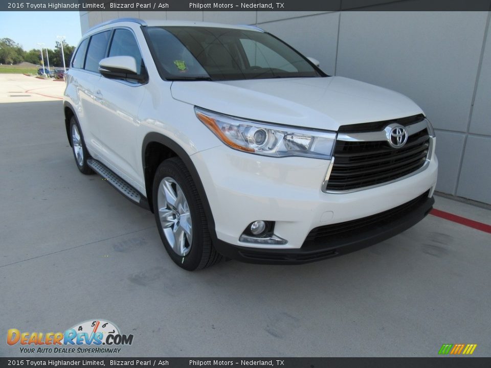 2016 Toyota Highlander Limited Blizzard Pearl / Ash Photo #2