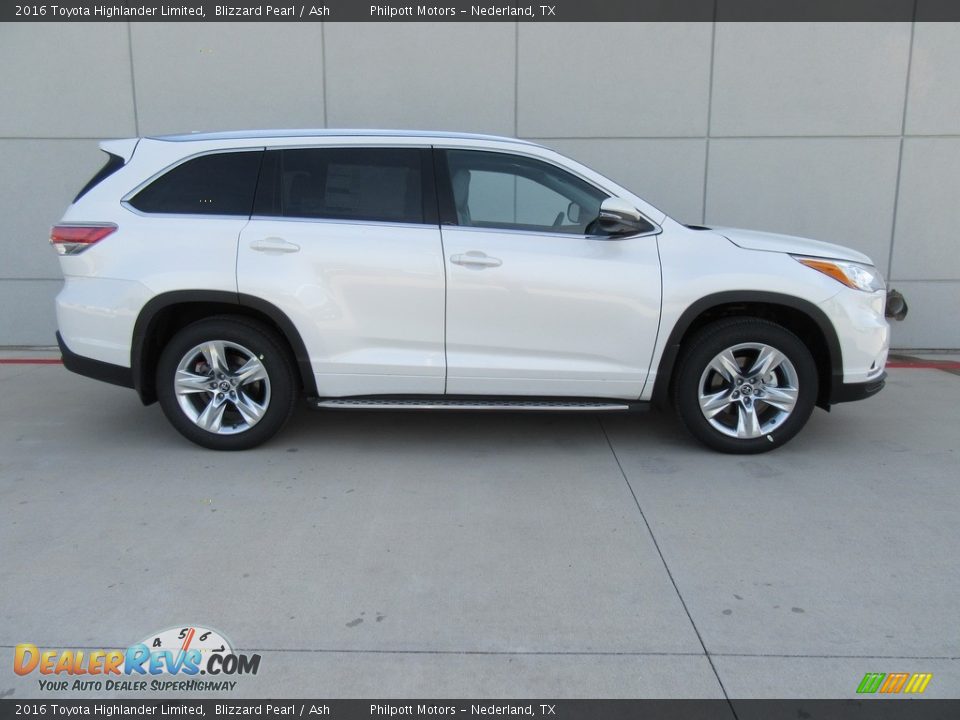 2016 Toyota Highlander Limited Blizzard Pearl / Ash Photo #3