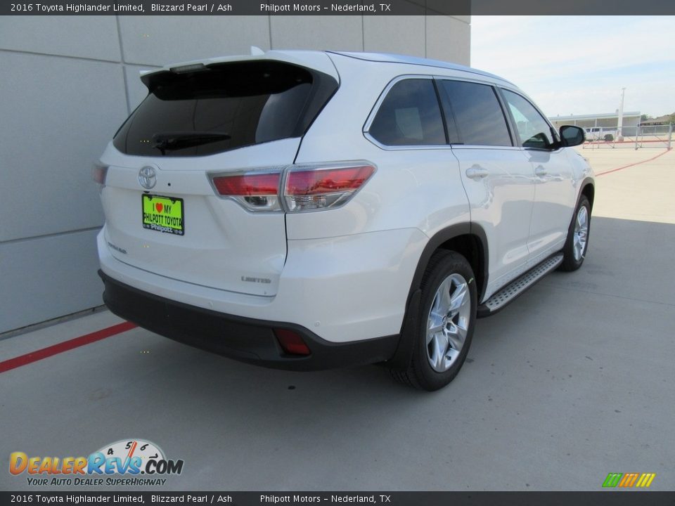 2016 Toyota Highlander Limited Blizzard Pearl / Ash Photo #4