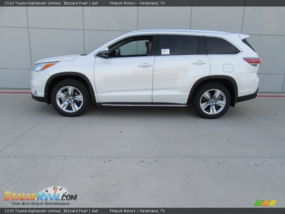 2016 Toyota Highlander Limited Blizzard Pearl / Ash Photo #6