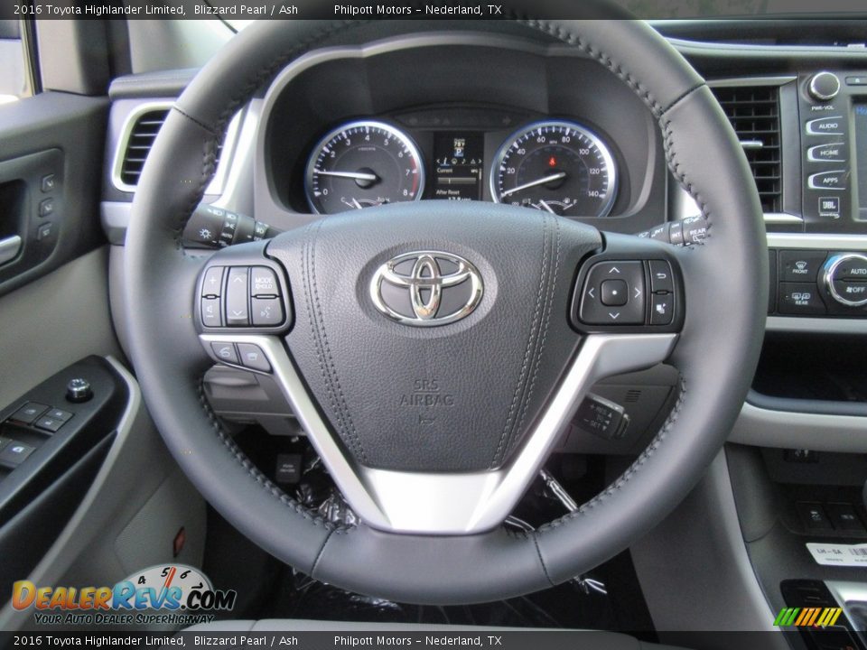 2016 Toyota Highlander Limited Blizzard Pearl / Ash Photo #33