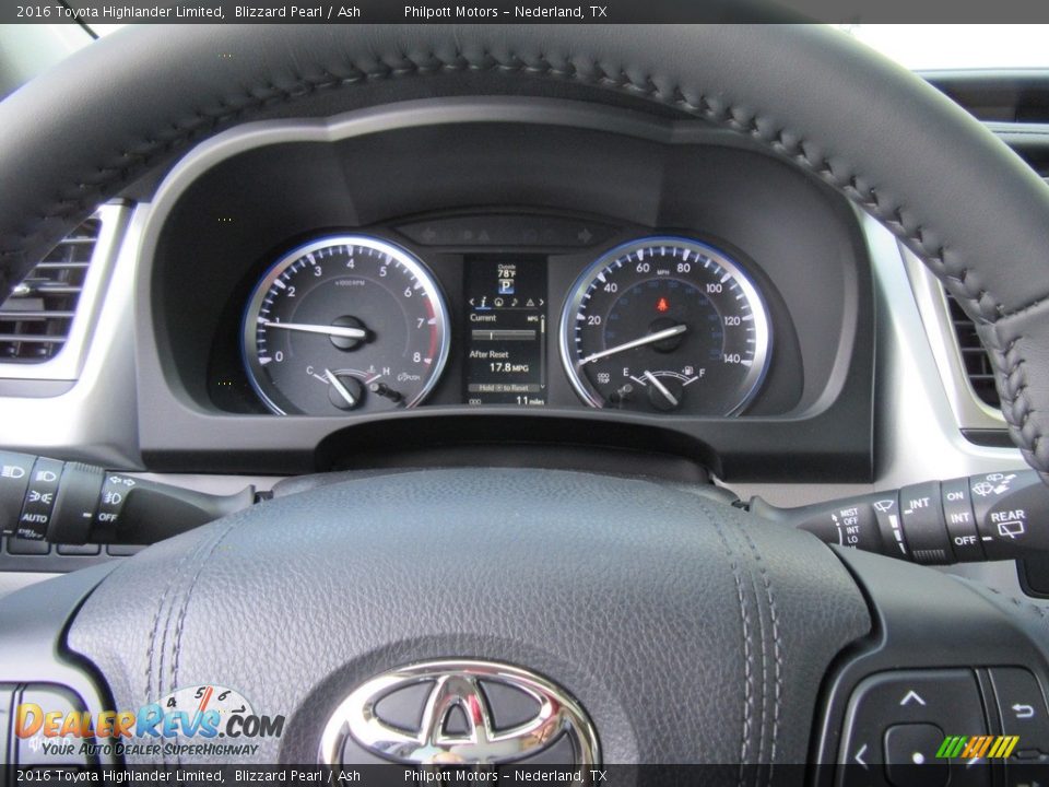 2016 Toyota Highlander Limited Blizzard Pearl / Ash Photo #34