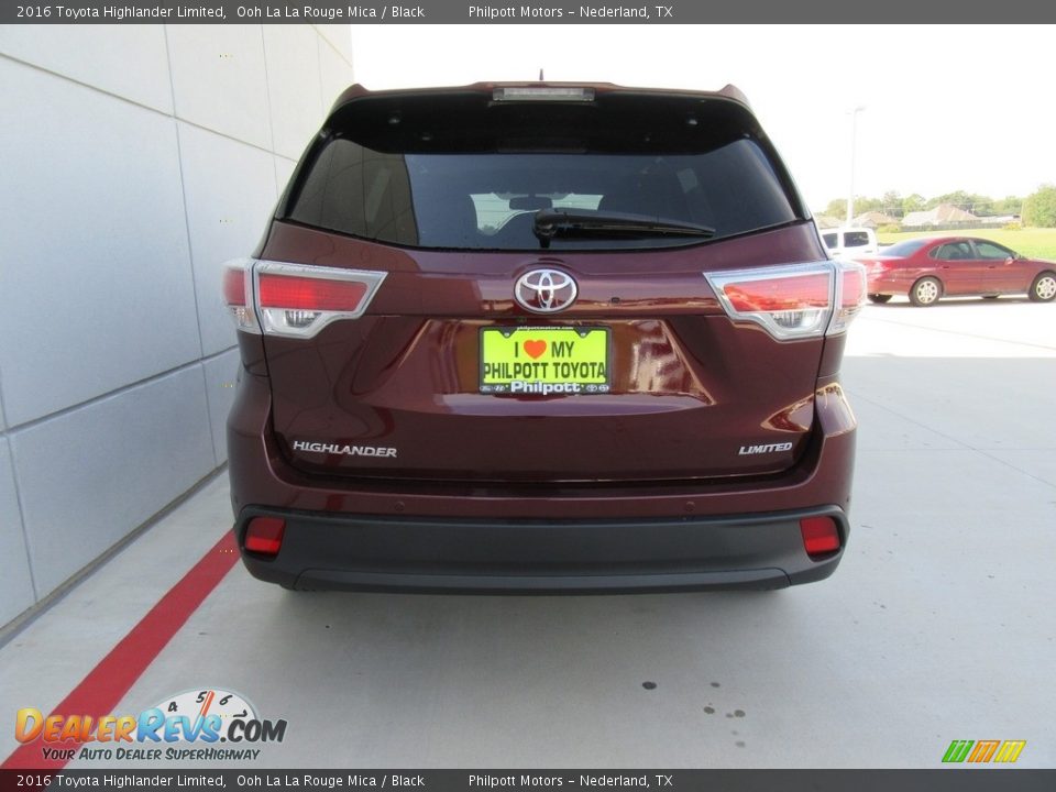 2016 Toyota Highlander Limited Ooh La La Rouge Mica / Black Photo #5