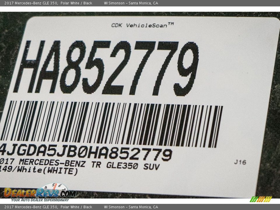 2017 Mercedes-Benz GLE 350 Polar White / Black Photo #8