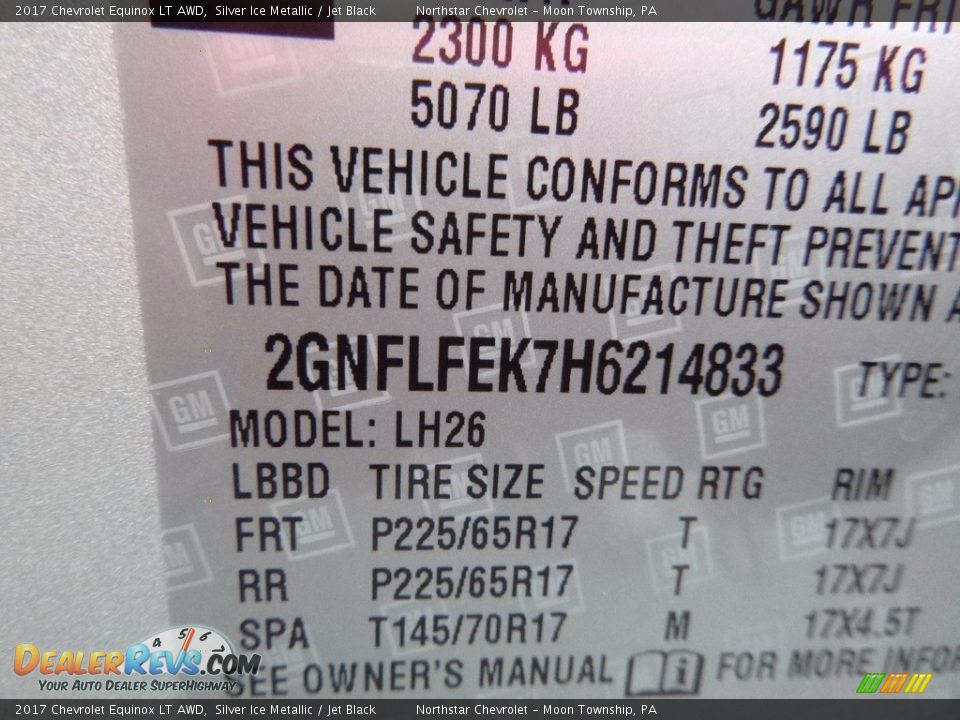 2017 Chevrolet Equinox LT AWD Silver Ice Metallic / Jet Black Photo #16