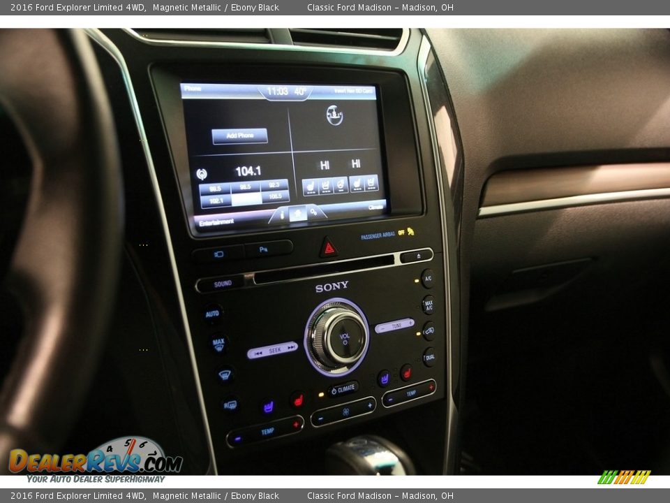 2016 Ford Explorer Limited 4WD Magnetic Metallic / Ebony Black Photo #9