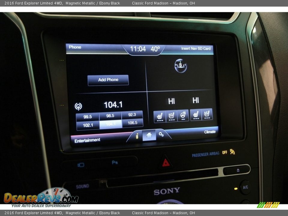 2016 Ford Explorer Limited 4WD Magnetic Metallic / Ebony Black Photo #10