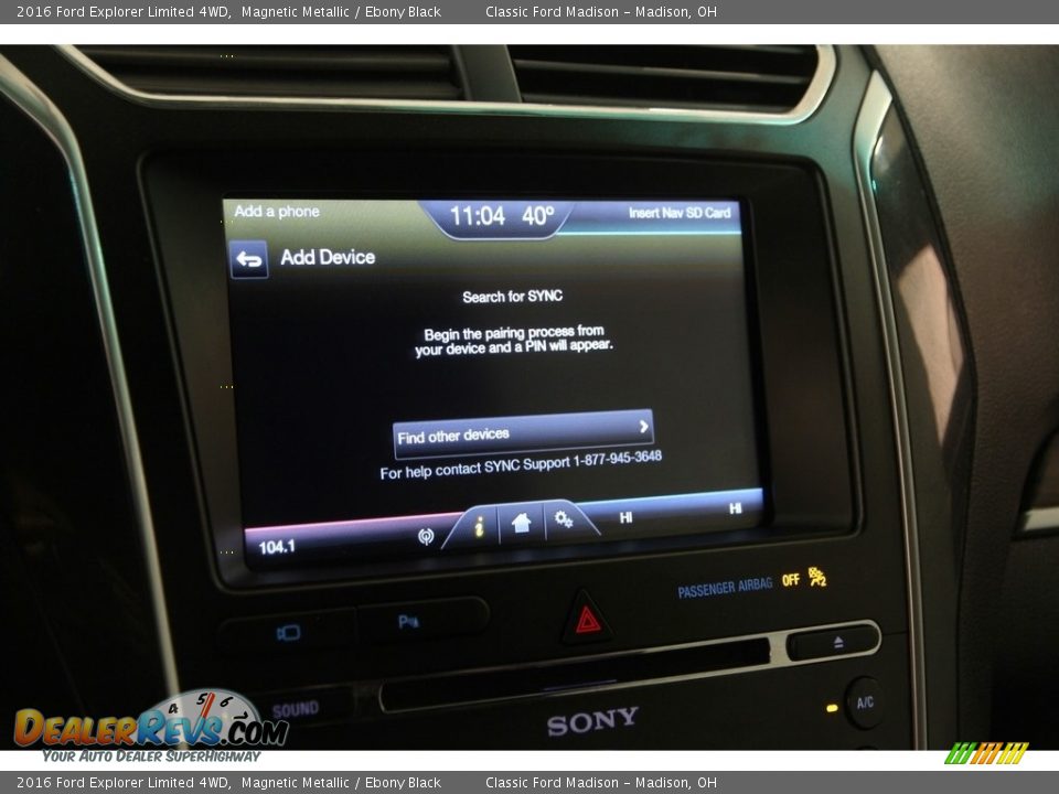 2016 Ford Explorer Limited 4WD Magnetic Metallic / Ebony Black Photo #11