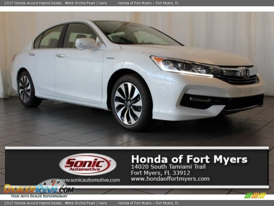 2017 Honda Accord Hybrid Sedan White Orchid Pearl / Ivory Photo #1