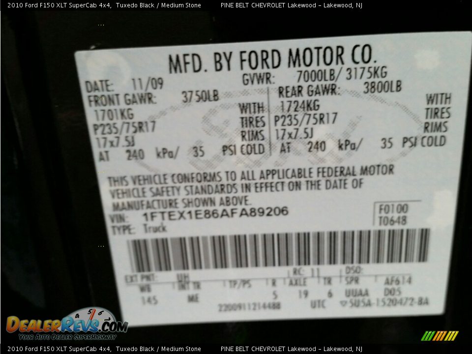 2010 Ford F150 XLT SuperCab 4x4 Tuxedo Black / Medium Stone Photo #15