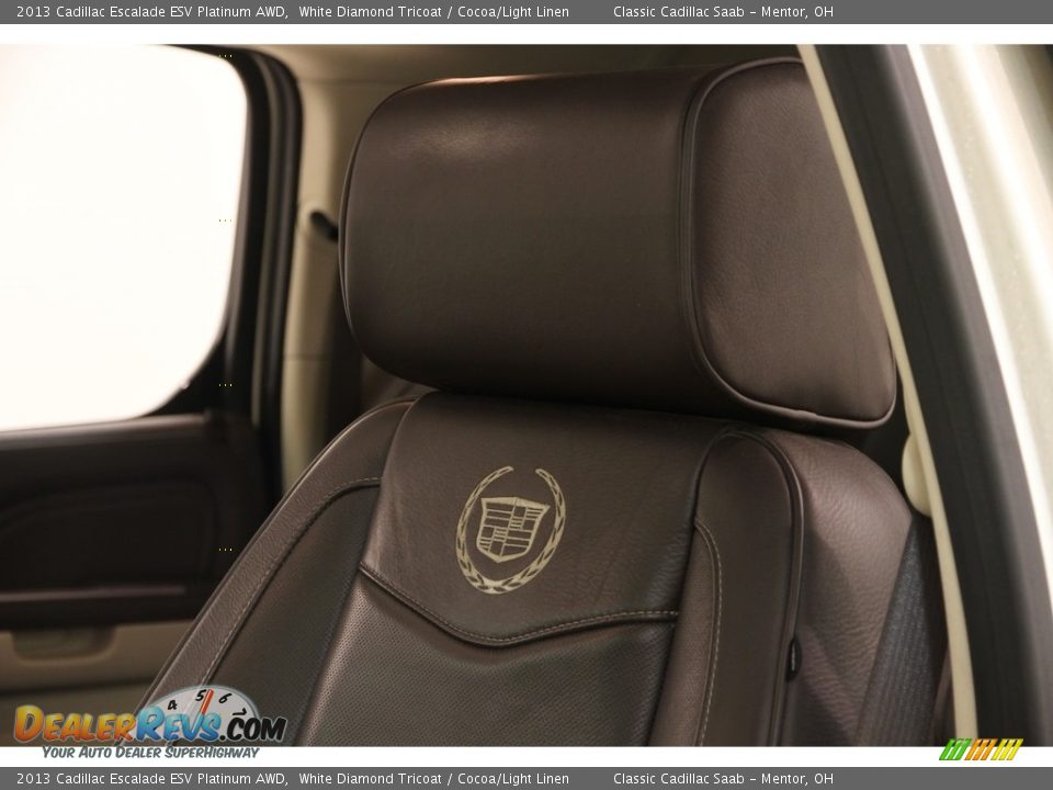 2013 Cadillac Escalade ESV Platinum AWD White Diamond Tricoat / Cocoa/Light Linen Photo #8