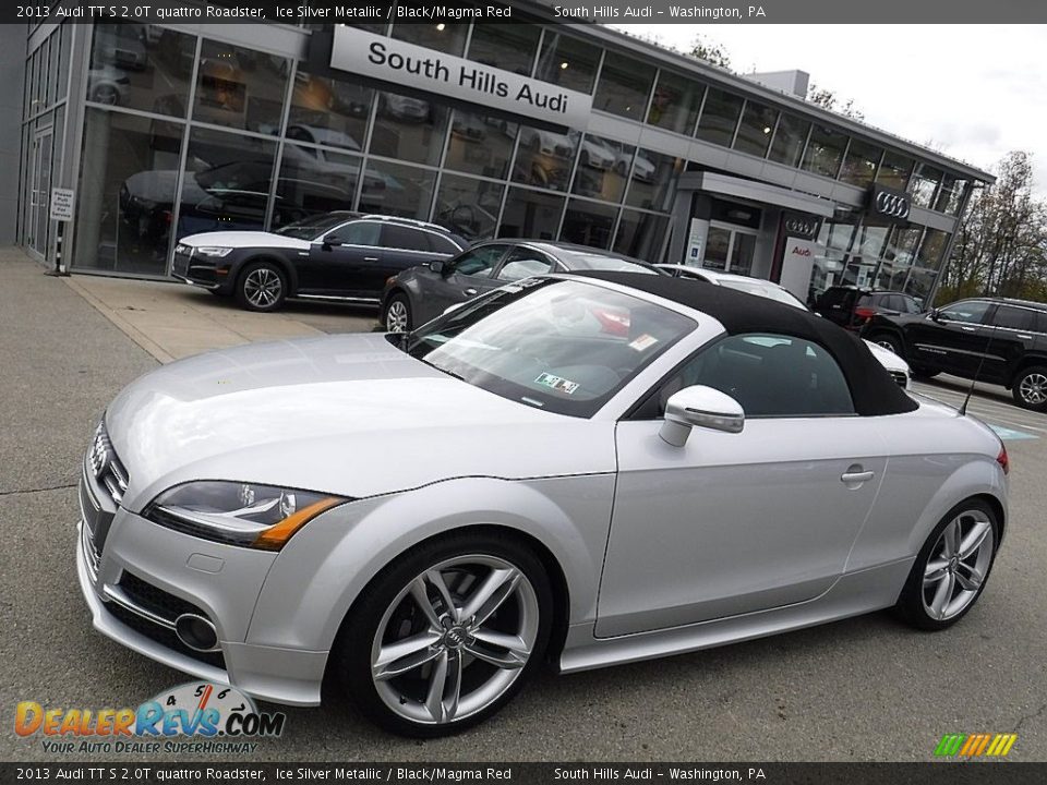 2013 Audi TT S 2.0T quattro Roadster Ice Silver Metaliic / Black/Magma Red Photo #2
