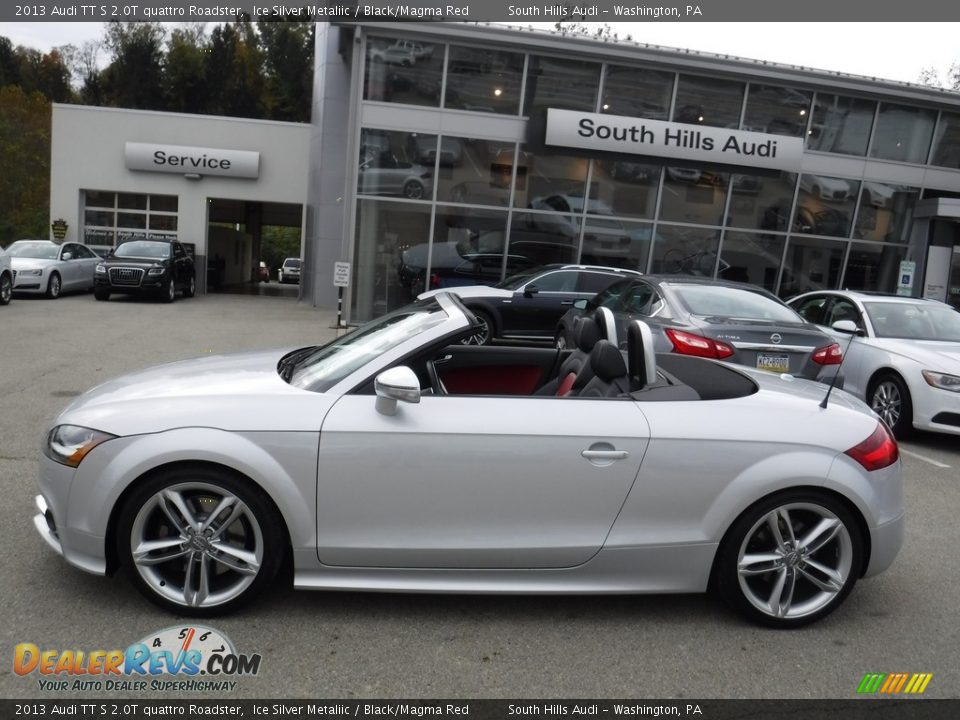 2013 Audi TT S 2.0T quattro Roadster Ice Silver Metaliic / Black/Magma Red Photo #3
