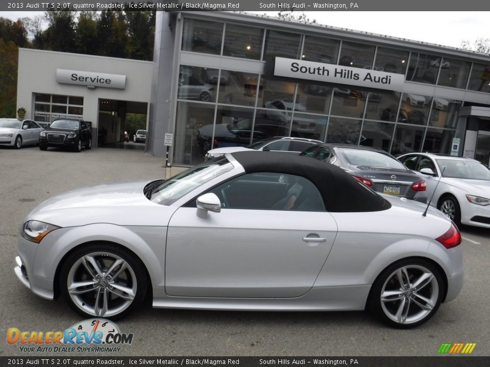 2013 Audi TT S 2.0T quattro Roadster Ice Silver Metaliic / Black/Magma Red Photo #4