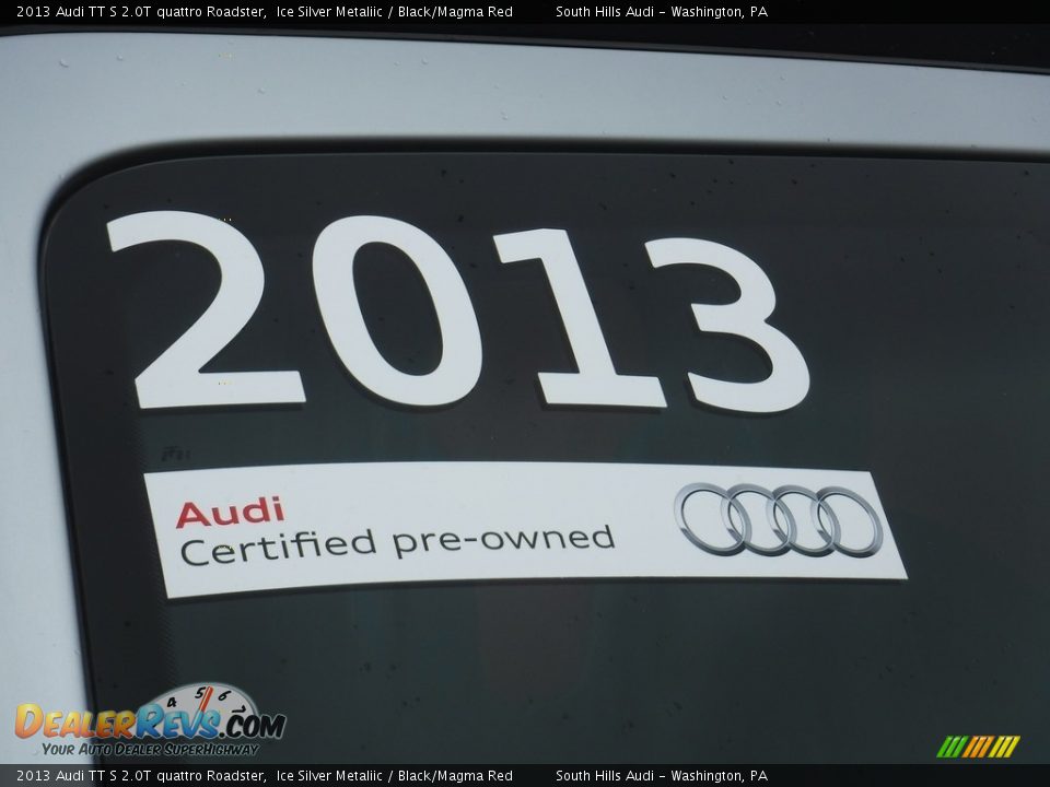 2013 Audi TT S 2.0T quattro Roadster Ice Silver Metaliic / Black/Magma Red Photo #13