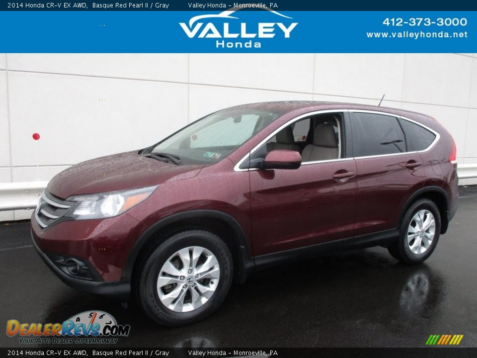 2014 Honda CR-V EX AWD Basque Red Pearl II / Gray Photo #1