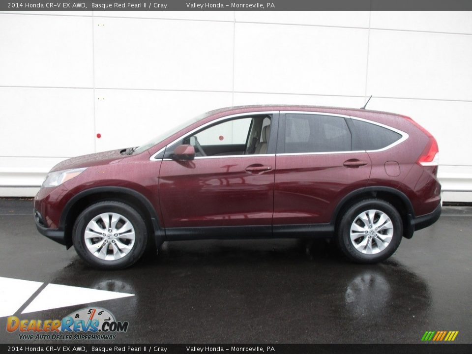 2014 Honda CR-V EX AWD Basque Red Pearl II / Gray Photo #2