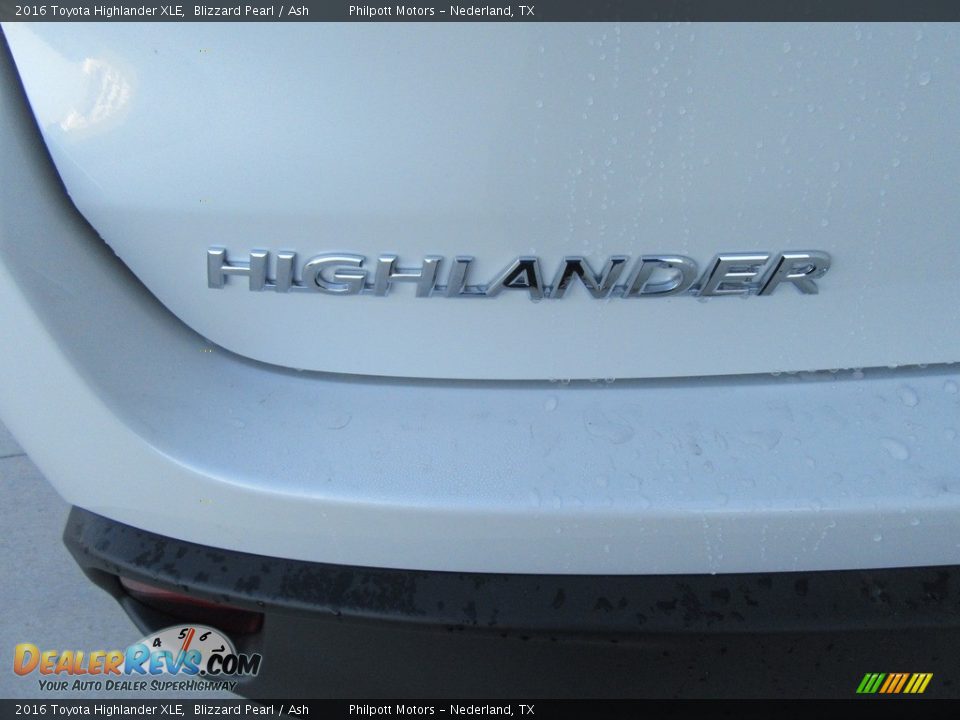 2016 Toyota Highlander XLE Blizzard Pearl / Ash Photo #14