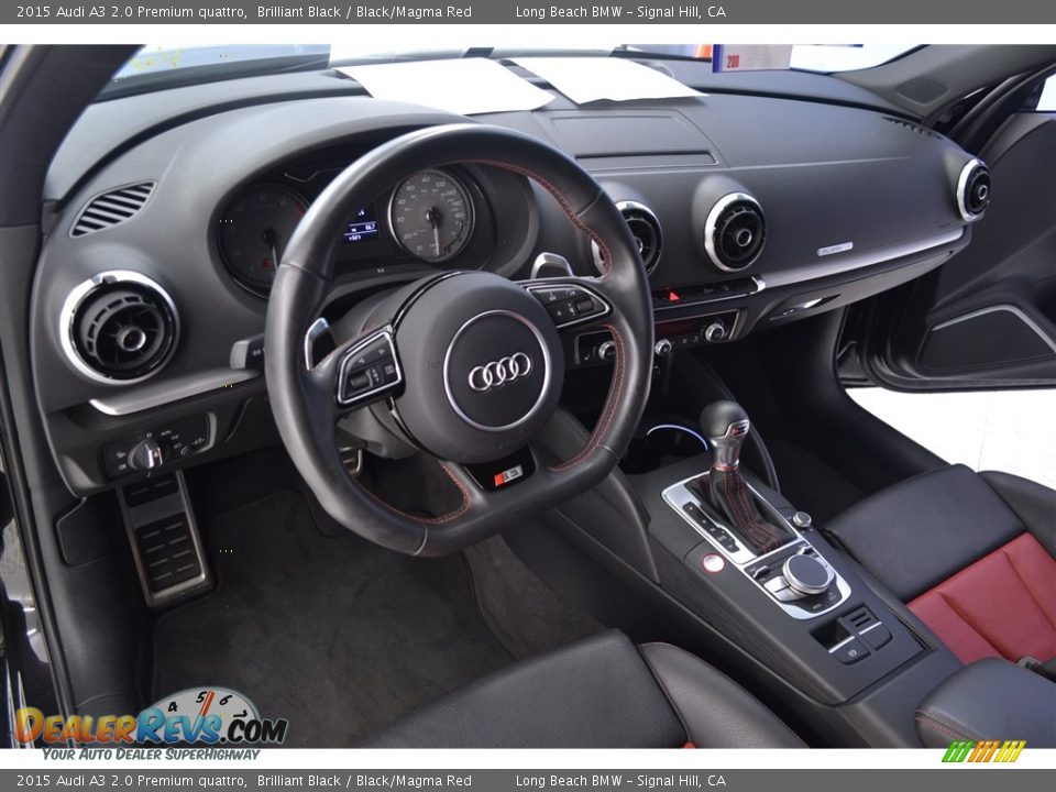 2015 Audi A3 2.0 Premium quattro Brilliant Black / Black/Magma Red Photo #11