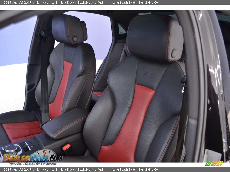 2015 Audi A3 2.0 Premium quattro Brilliant Black / Black/Magma Red Photo #12