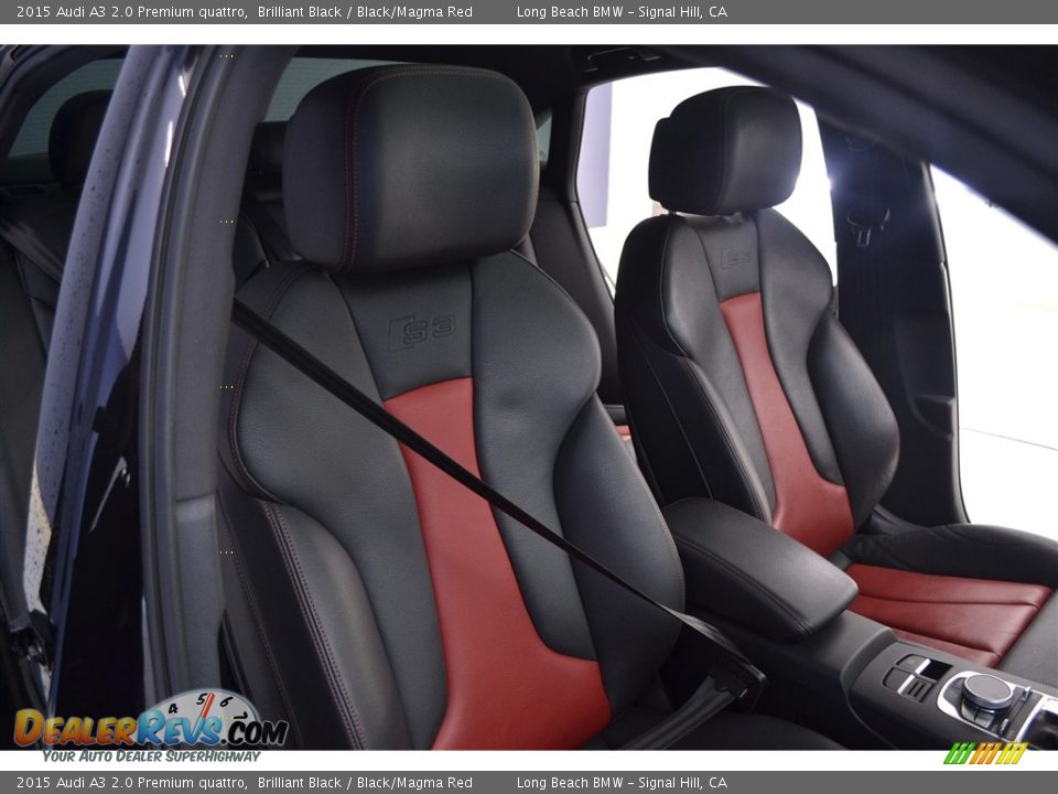 2015 Audi A3 2.0 Premium quattro Brilliant Black / Black/Magma Red Photo #16