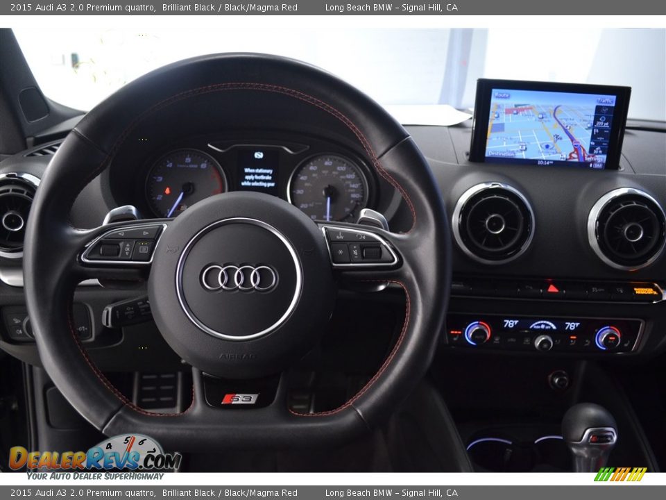 2015 Audi A3 2.0 Premium quattro Brilliant Black / Black/Magma Red Photo #29