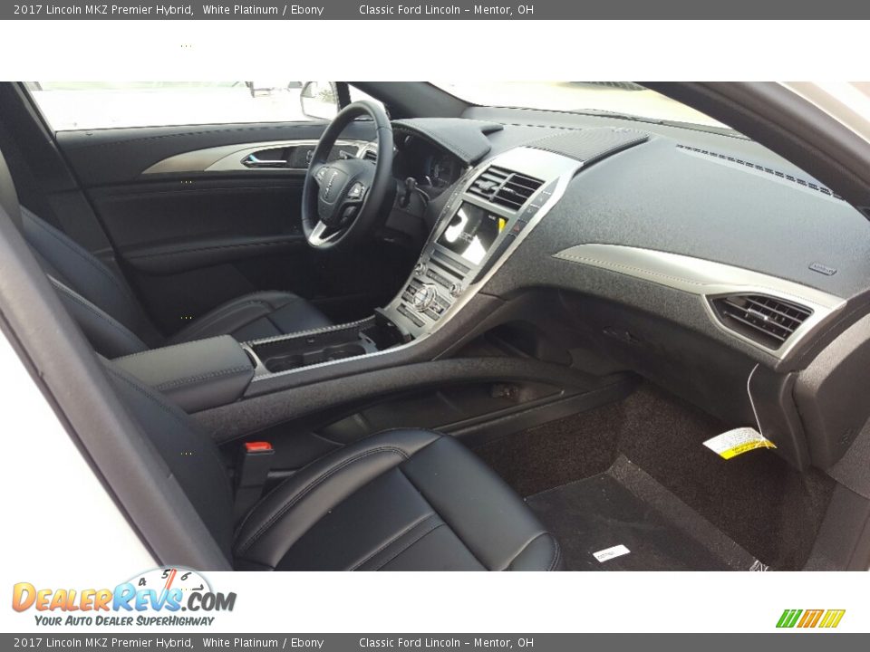 Ebony Interior - 2017 Lincoln MKZ Premier Hybrid Photo #3