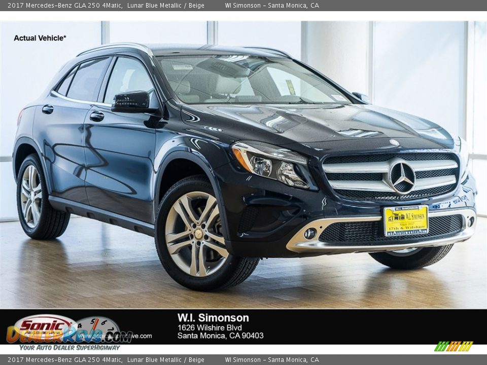 2017 Mercedes-Benz GLA 250 4Matic Lunar Blue Metallic / Beige Photo #1