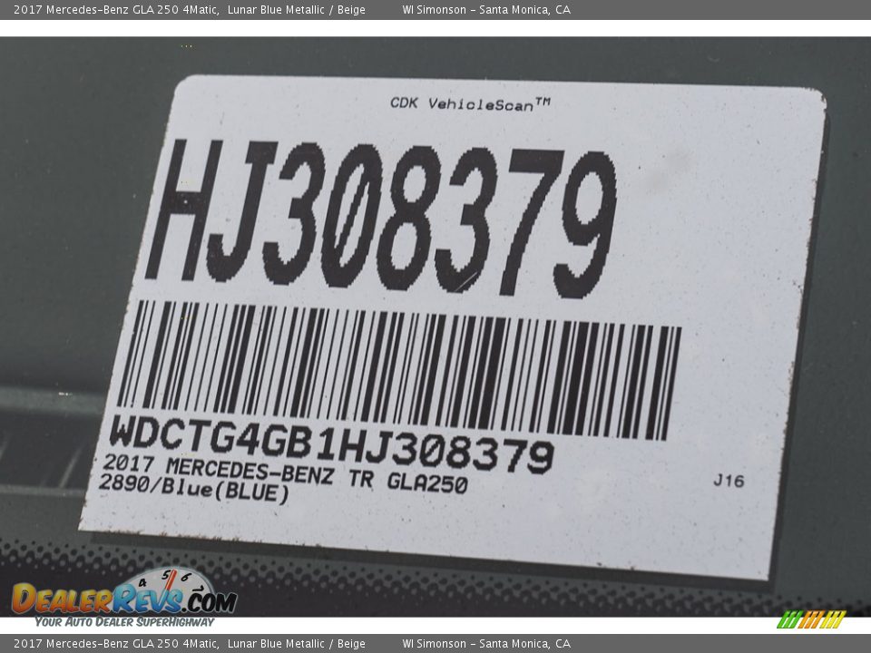 2017 Mercedes-Benz GLA 250 4Matic Lunar Blue Metallic / Beige Photo #8