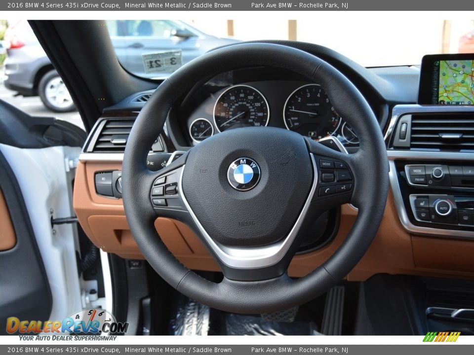 2016 BMW 4 Series 435i xDrive Coupe Mineral White Metallic / Saddle Brown Photo #19