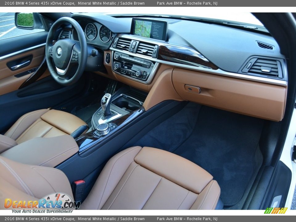 2016 BMW 4 Series 435i xDrive Coupe Mineral White Metallic / Saddle Brown Photo #27