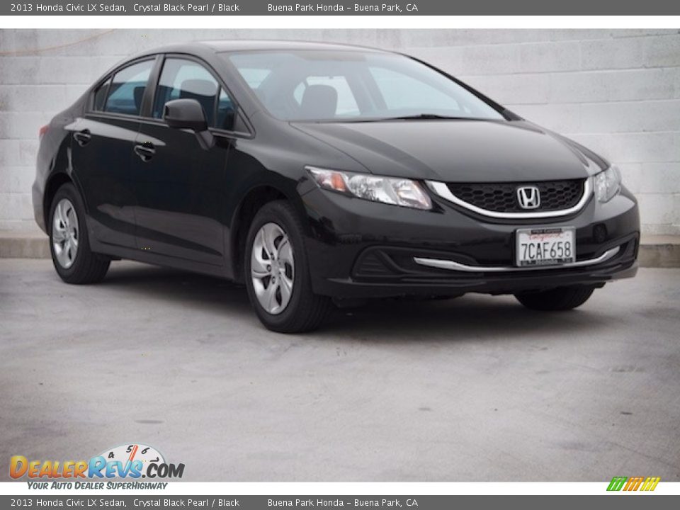 2013 Honda Civic LX Sedan Crystal Black Pearl / Black Photo #1