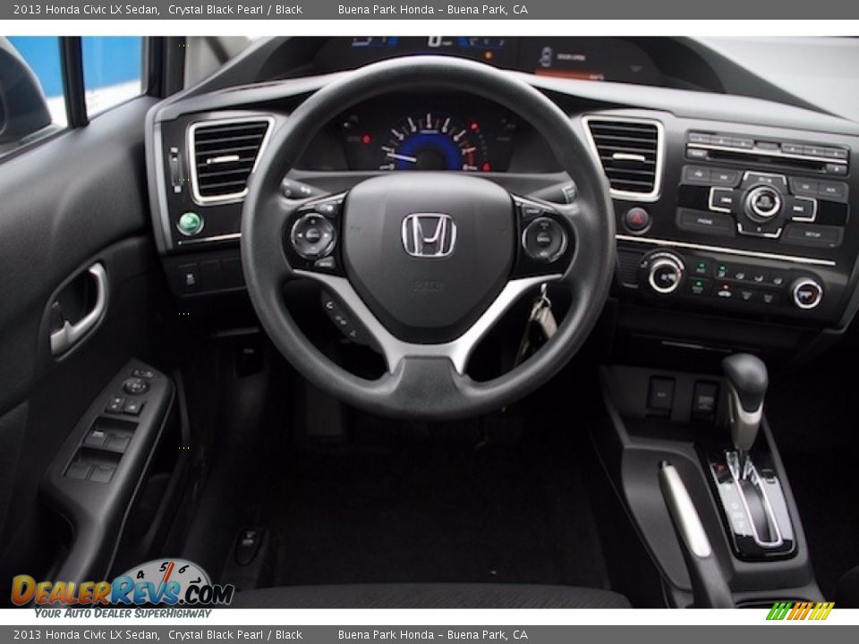 2013 Honda Civic LX Sedan Crystal Black Pearl / Black Photo #5