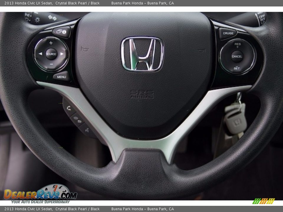 2013 Honda Civic LX Sedan Crystal Black Pearl / Black Photo #11