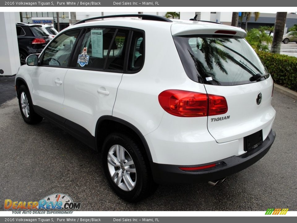 2016 Volkswagen Tiguan S Pure White / Beige/Black Photo #6