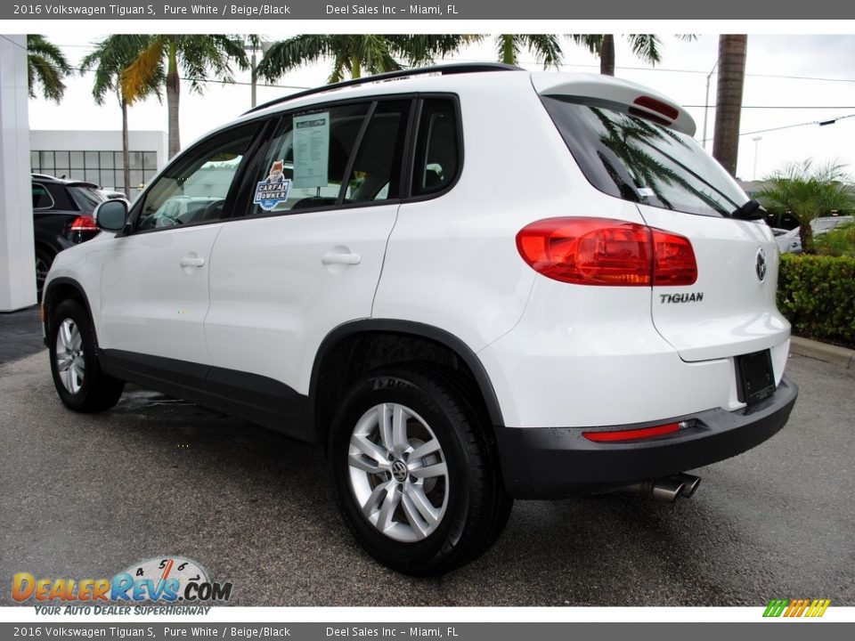 2016 Volkswagen Tiguan S Pure White / Beige/Black Photo #7