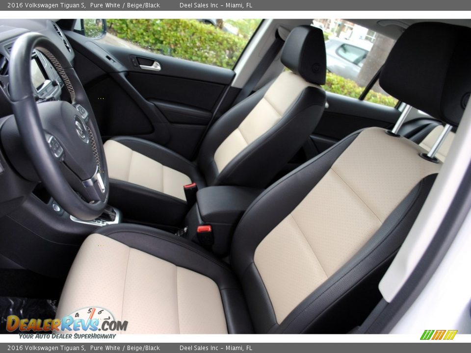 2016 Volkswagen Tiguan S Pure White / Beige/Black Photo #14