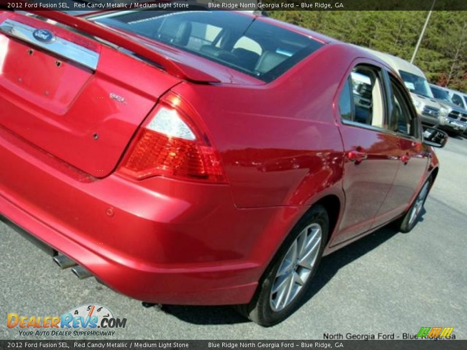 2012 Ford Fusion SEL Red Candy Metallic / Medium Light Stone Photo #35