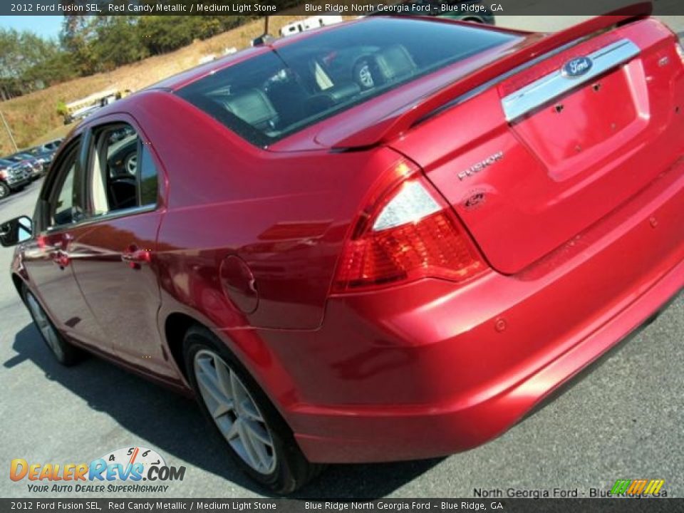 2012 Ford Fusion SEL Red Candy Metallic / Medium Light Stone Photo #36