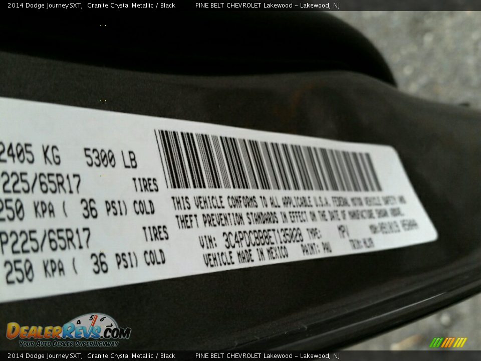 2014 Dodge Journey SXT Granite Crystal Metallic / Black Photo #18