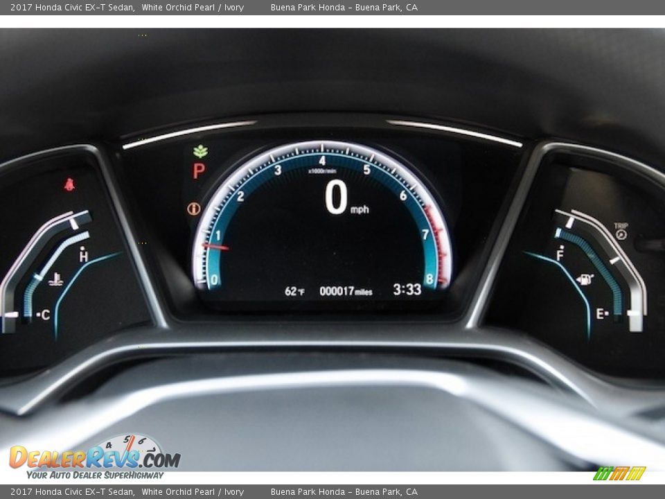 2017 Honda Civic EX-T Sedan White Orchid Pearl / Ivory Photo #17
