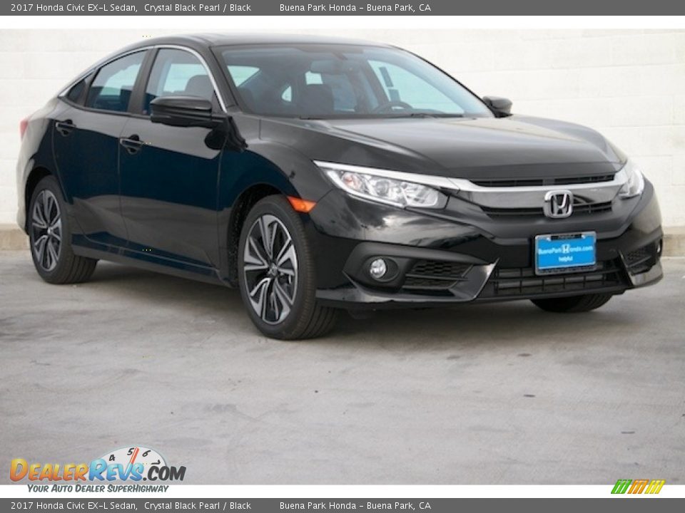 2017 Honda Civic EX-L Sedan Crystal Black Pearl / Black Photo #1