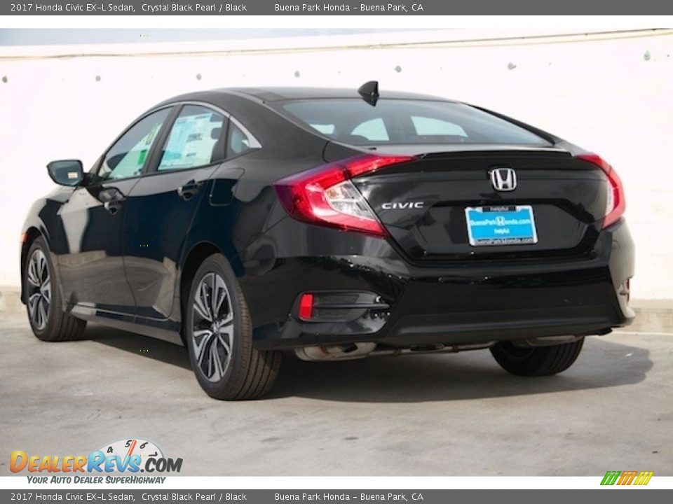 2017 Honda Civic EX-L Sedan Crystal Black Pearl / Black Photo #2