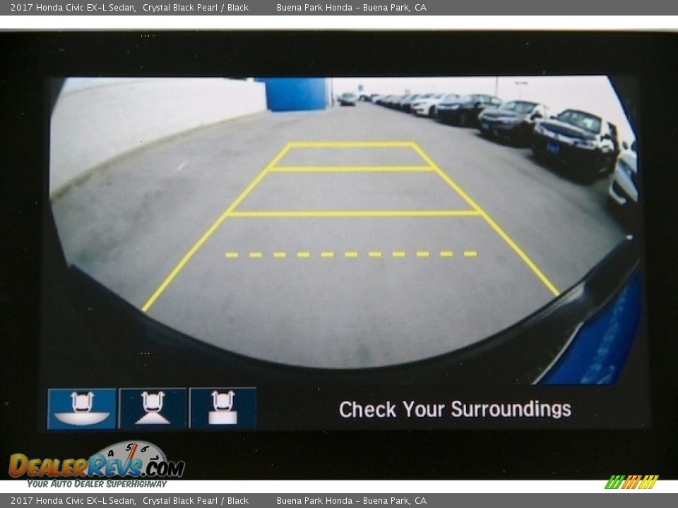 2017 Honda Civic EX-L Sedan Crystal Black Pearl / Black Photo #7